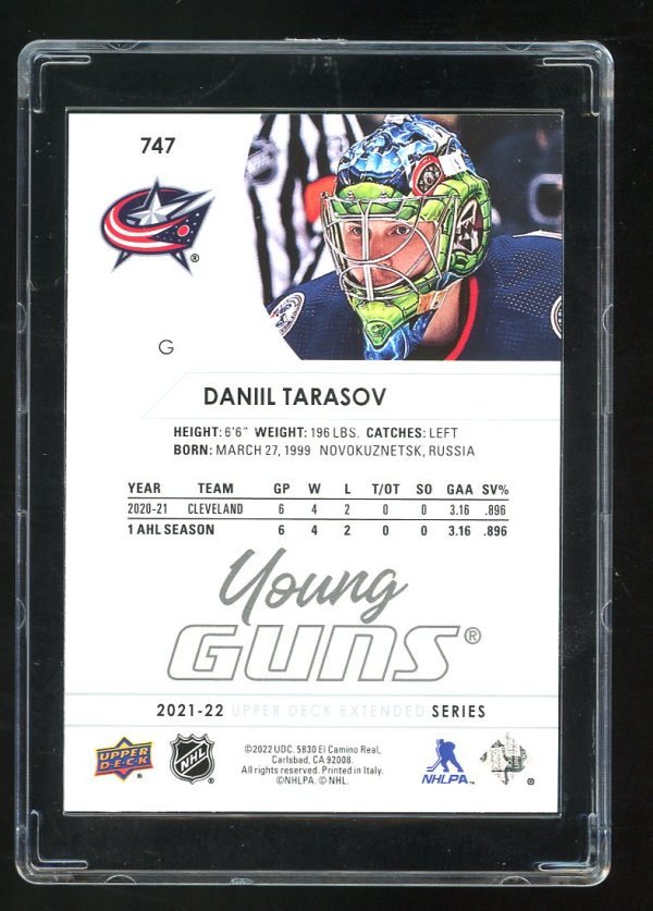 2021-22 Upper Deck Young Guns Daniil Tarasov # 747 - Image 2