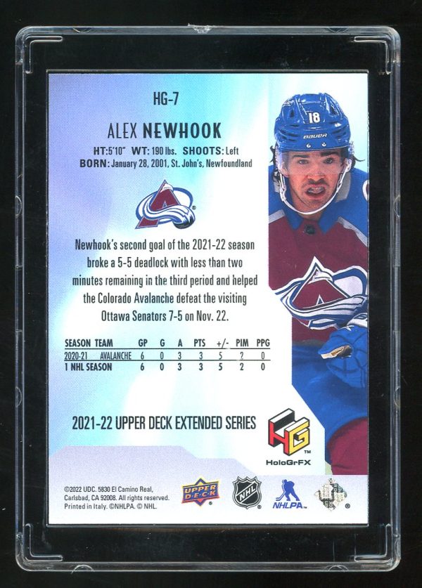 2021-22 Upper Deck HoloGrFx Rookies  Alex Newhook #HG7 - Image 2