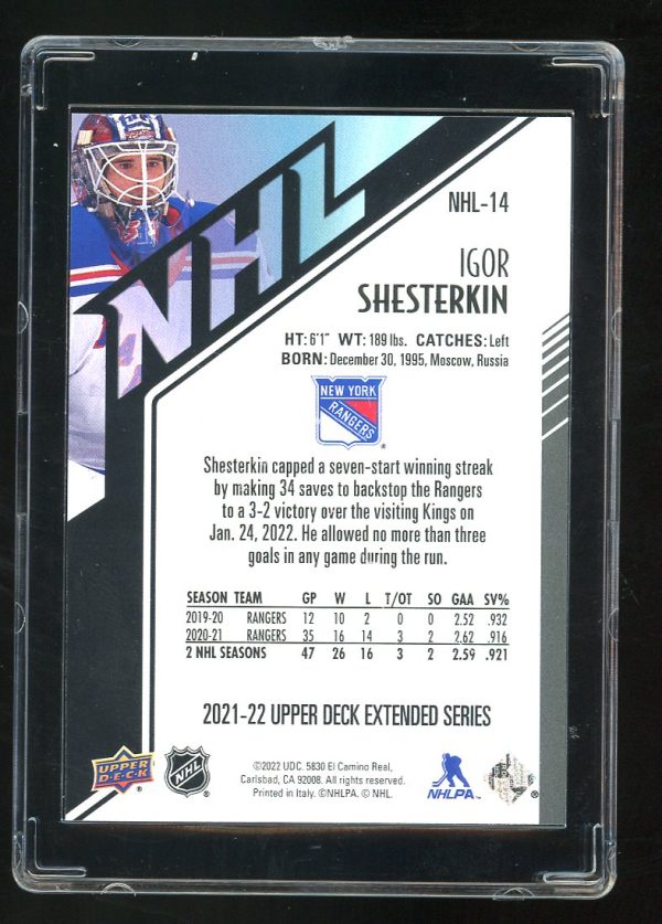 2021-22 Upper Deck HoloGrFx NHL Igor Shesterkin #NHL14 - Image 2