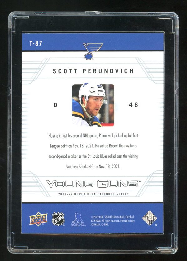 2021-22 Upper Deck '06-07 Retro Young Guns Scott Perunovich # T87 - Image 2