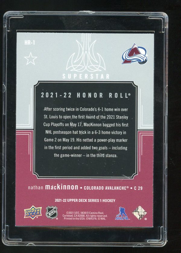 2021-22 Upper Deck Honor Roll Nathan MacKinnon # HR1 Colorado Avalanche - Image 2