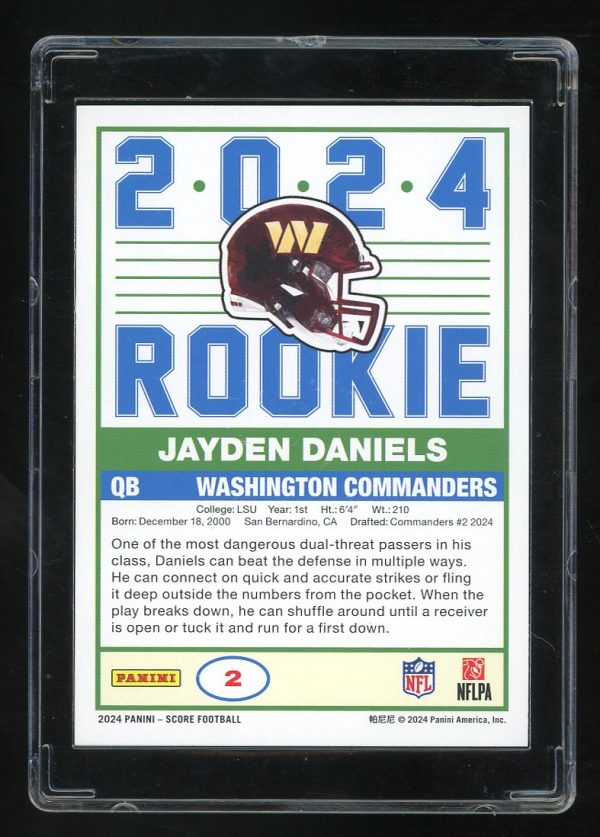 2024 Score Football 35th Anniversary RC Jayden Daniels #2 - Image 2