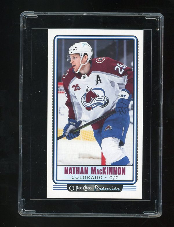 2021-22 O-Pee-Chee OPC Premier Tallboys Nathan MacKinnon # P4 Colorado Avalanche