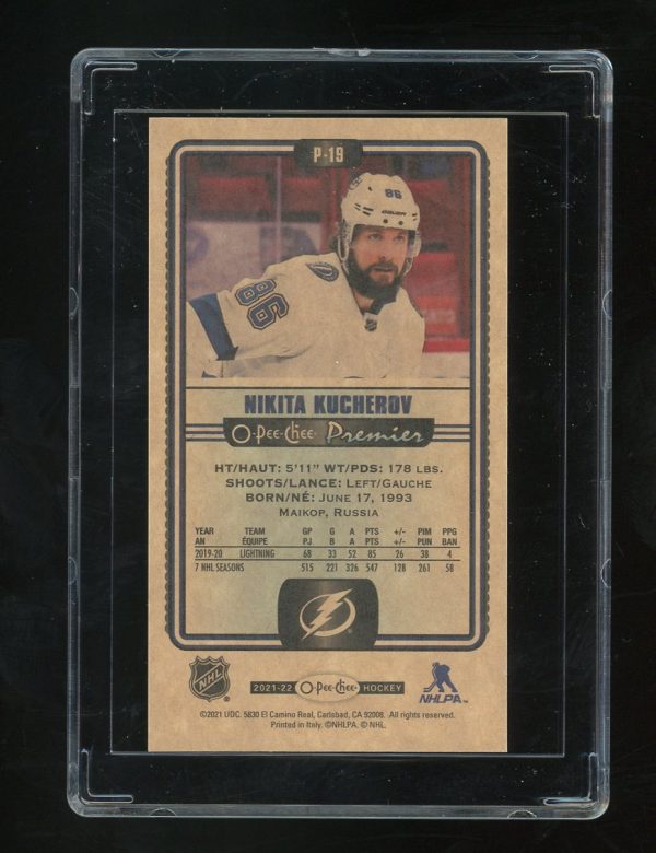 2021-22 O-Pee-Chee OPC Premier Tallboys Nikita Kucherov #P19  Tampa Bay Lightning - Image 2