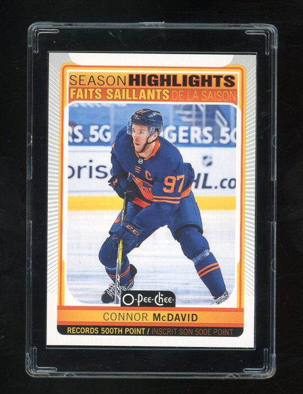 2021-22 O-Pee-Chee Season Highlights Connor McDavid #599 Edmonton Oilers