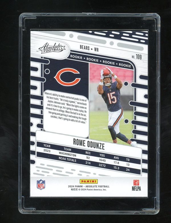 2024 Absolute #109 Rome Odunze RC Chicago Bears - Image 2