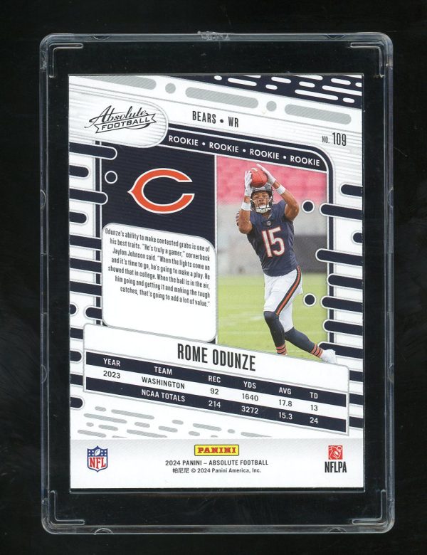 2024 Absolute #109 Rome Odunze RC Chicago Bears - Image 2