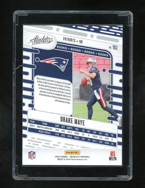 2024 Absolute #103 Drake Maye RC New England Patriots - Image 2