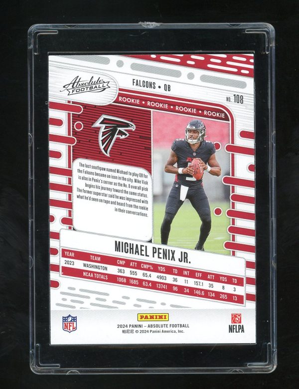 2024 Absolute #108 Michael Penix Jr. RC Atlanta Falcons - Image 2