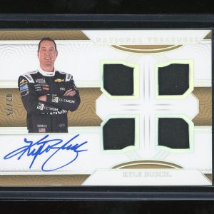 2024 Panini National Treasures Racing Autograph Quad Patch #QRG-KYB Kyle Busch 2/25